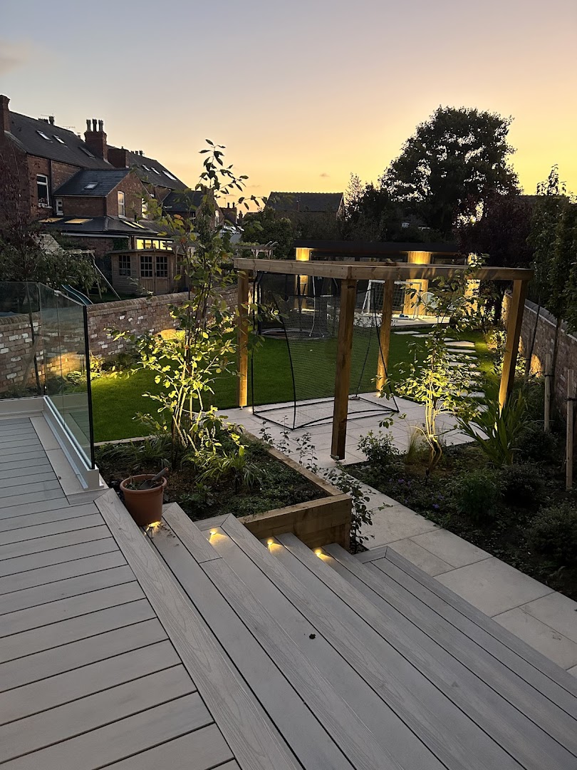 Planted border and steps in a Nottingham garden